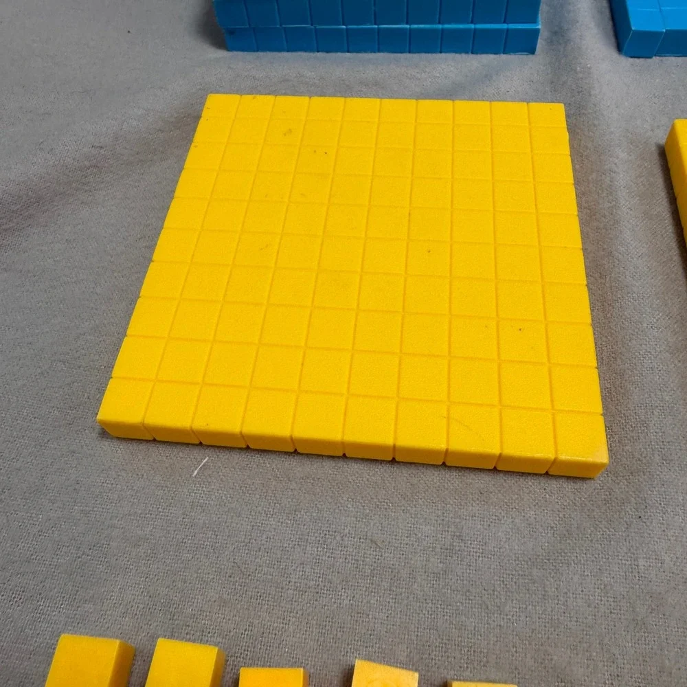 Base 10 Blocks Math Manipulatives Learning Set Cuisenaire Unit Cubes Rods Flats
